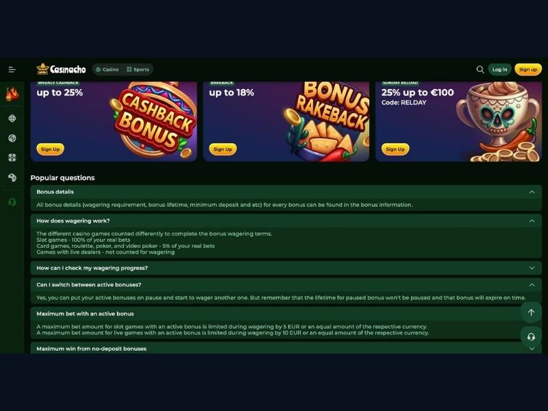 Boni Casinacho Casino (Nacho Casino): Willkommenspaket, Cashback und wann Bonus Buy am sinnvollsten ist
